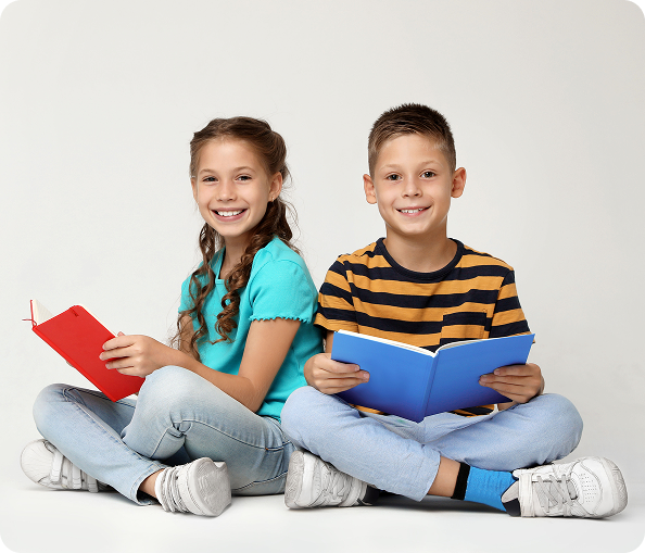 Students learning together in a bright classroom